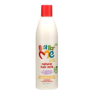 Just For Me Natural Hair Milk Hydrate &amp; Protect Leave-In Conditioner, Maintains Moisture Balance, With Coconut Milk, Shea Butter, Vitamin E &amp; Sunflower Oil, 10 Ounce
