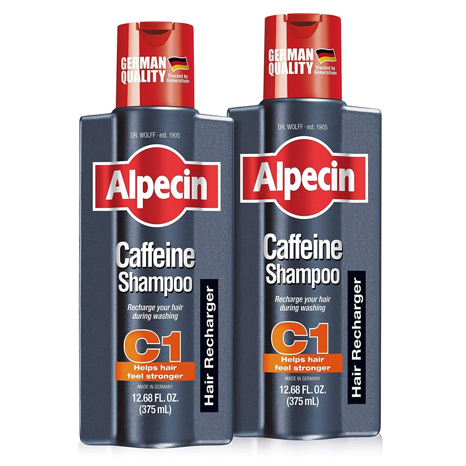 Alpecin C1 Caffeine Shampoo 12.68 fl oz (Pack of 2) I Hair Performance Enhancer I Promotes Natural Hair Growth and Thickness I Energizes Scalp