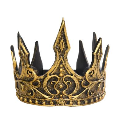 Liatunou Regal King&#39;s Crown,Adjustable Royal Crown Prince Tiara,Medieval King Costume Accessories Halloween Cosplay for Adult (Gold)