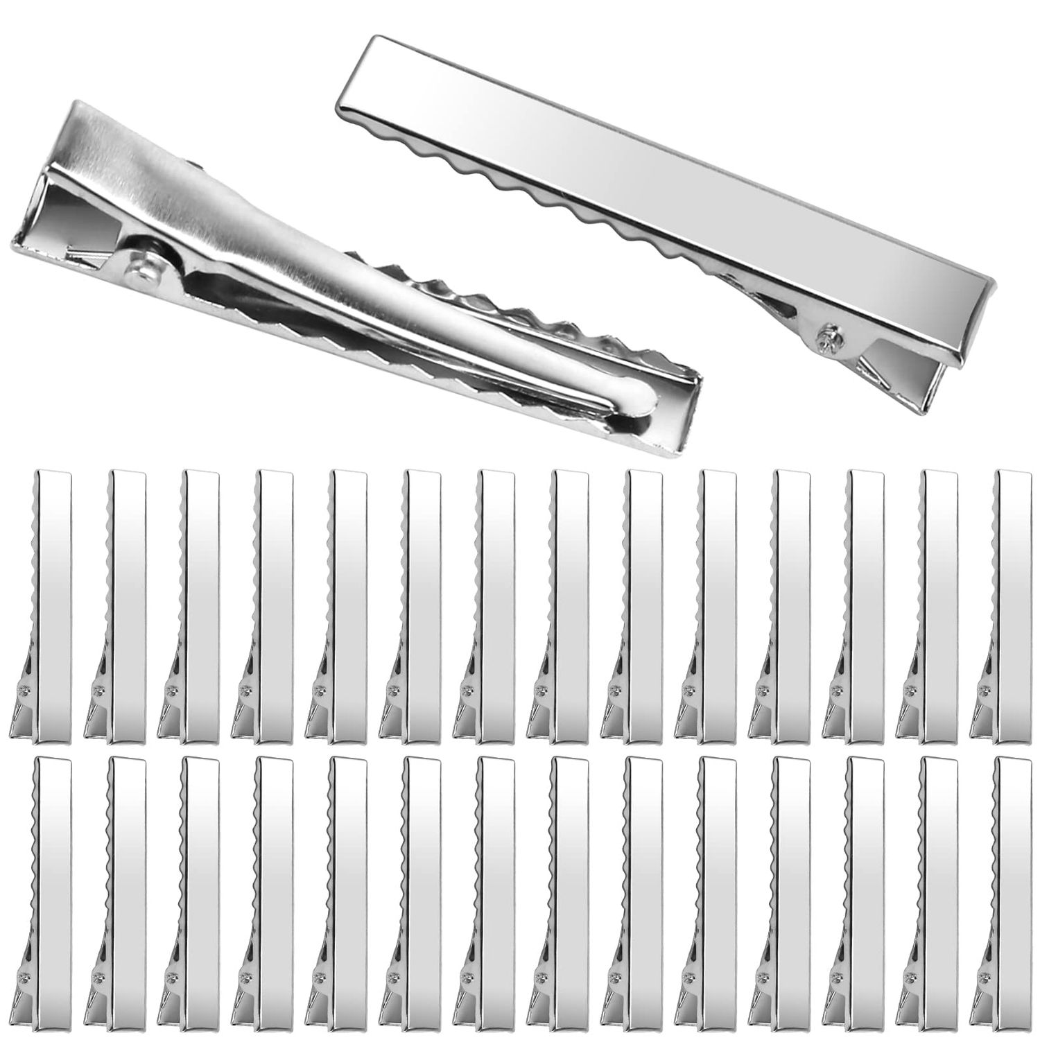 Alligator Hair Clips, 210 PCS Single Prong Metal Clips for Hair Bows and Crafts - Silver Flat Gator Clips in Bulk DIY Supplies for Accessory Making (1.8 Inch &amp; 2.2 Inch) Aisuly