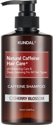 KUNDAL Natural Caffeine Scalp Shampoo [Cherry Blossom] Korean Hair Care, Biotin Infused, Deep Cleansing, Scalp Care, For Thinning Hair, All Hair Types, For Men and Women 16.9Fl Oz
