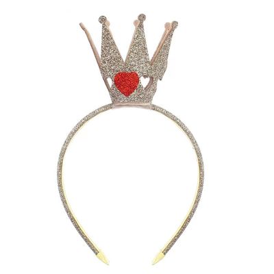 Purple Myrtle Queen of Hearts Crown Headband - Gold Tiny Crown for Women - Adult Costume Headwear - Halloween, Cosplay Party - Hand Wash Only - Unisex