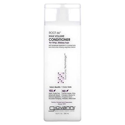Giovanni Root 66 Max Volume Conditioner - Giovanni Conditioner, Moisture Hair Conditioner for Women &amp; Men, Moisturizing with Natural Ingredients for Damaged Hair, Sulfate Free - 24 Fl Oz (Pack of 1)