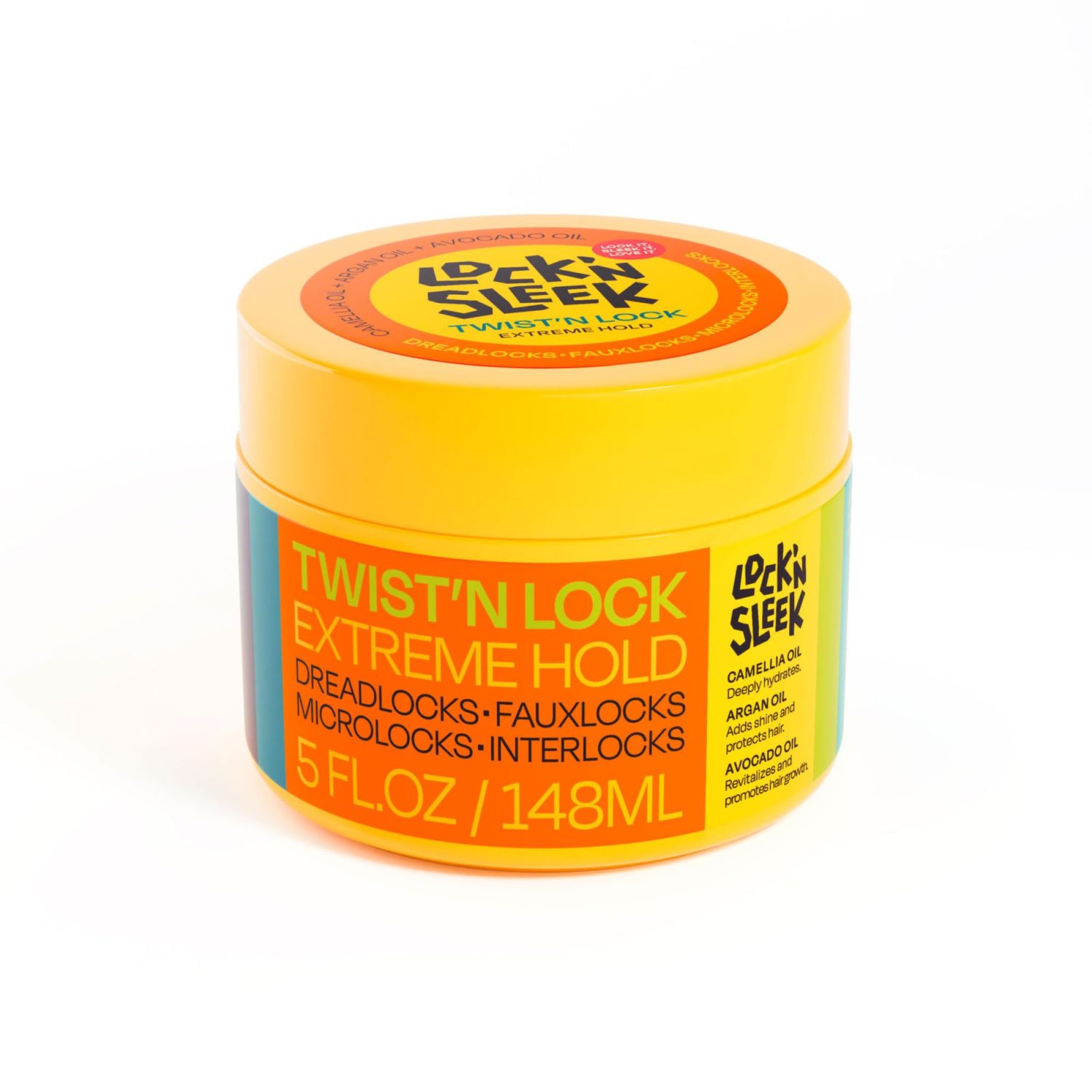 LOCK&#39;N SLEEK Twist&#39;N Lock Gel, Extreme Hold Re-twists Gel for Dreadlocks, Faux Locs, Interlocks, Microlocks, Flake Free 5oz