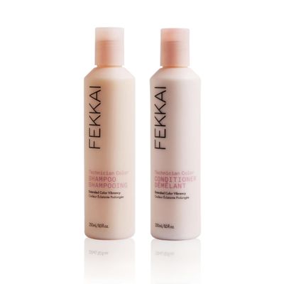 FEKKAI Technician Color Shampoo (8.5 oz) + Conditioner (8.5 oz) - Extends Vibrancy of Color-Treated Hair - Free of Sulfates, Parabens, Phthalates - Vegan, Cruelty-Free