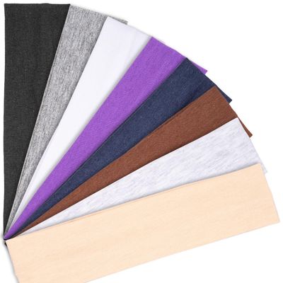 Headbands for Women, 8 PCS Elastic Head Bands for Women&#39;s Hair, Premium Workout Headbands for Women Non Slip, Fashion Stretchy Soft Cotton Cloth Fabric Sports Sweat Band for Yoga Running
