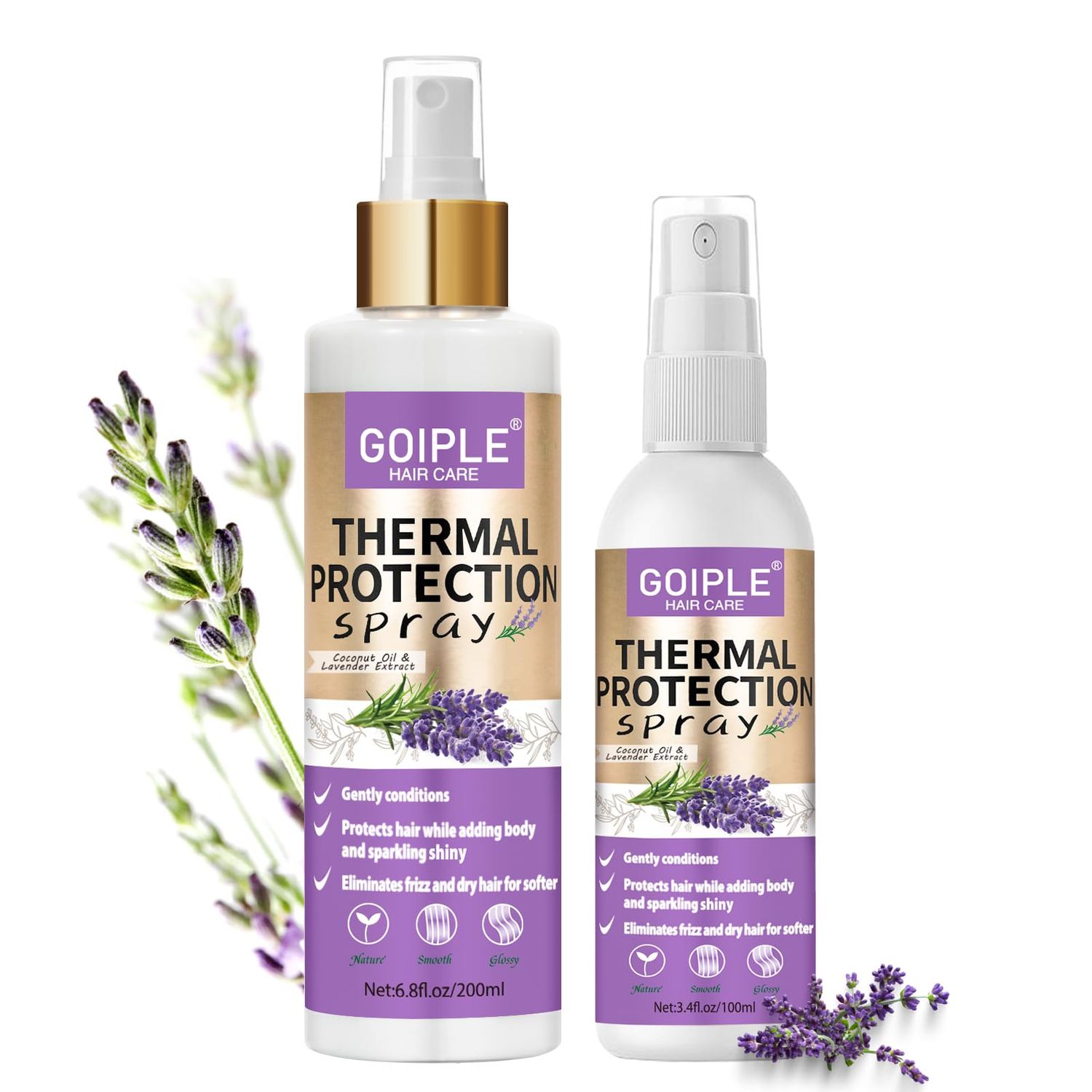 10 in 1 Heat Protectant Spray for Hair Heat Protectant Product- Lavender Hair Heat Protectant Treatment Spray Thermal Protector Spray- Nourishing Formula Heat Protection Spray for Damage &amp; Tame Frizz