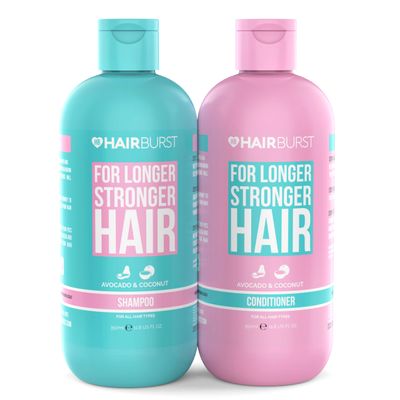 HAIR BURST Shampoo and Conditioner Set - SLS Free Hair Growth and Thickening Treatment for Women - Coconut and Avocado Scented - Suitable for All Types, Promotes Strong and Healthy Hair