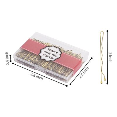 Vaincre Blonde Bobby Pin for Buns, 150 Count Hair Pins Bulk with Storage Case, Pain-Free Hair Clips for Women and Girls (Blonde, 2 inch)