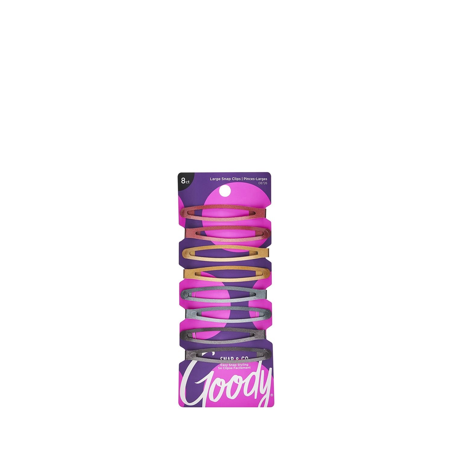 Goody Snap &amp; Go Contour Clips, Assorted Metallic Colors, 8CT