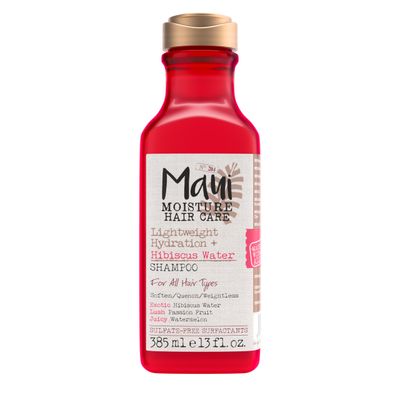 Maui Moisture Lightweight Hydration + Hibiscus Water Shampoo, Moisturizing Aloe Vera Shampoo Softens Curly Hair, Vegan &amp; Sulfate-Free Surfactants, 13 Fl Oz