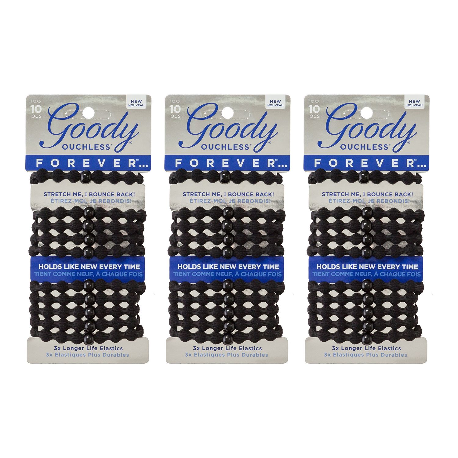 Goody Ouchless Hair Forever Women&#39;s Braided Elastics, 3 Count (Pack of 1)