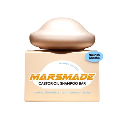 MARS MADE Castor Oil Shampoo Bar 2.0 - Hydrating &amp; Moisturizing Natural Hair Soap Bar Shampoo for Hair Growth &amp; Scalp Nourishment - Bathing Soap Solid Shampoo for All Hair Types (120g, 4.23oz)
