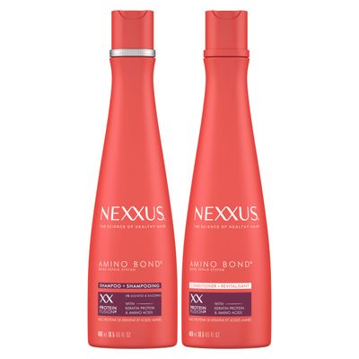 Nexxus Bond Repair Shampoo &amp; Conditioner Bundle Amino Bond 2 Pack for All Types of Damaged Hair, with Keratin Protein and Amino Acids, 13.5 oz,