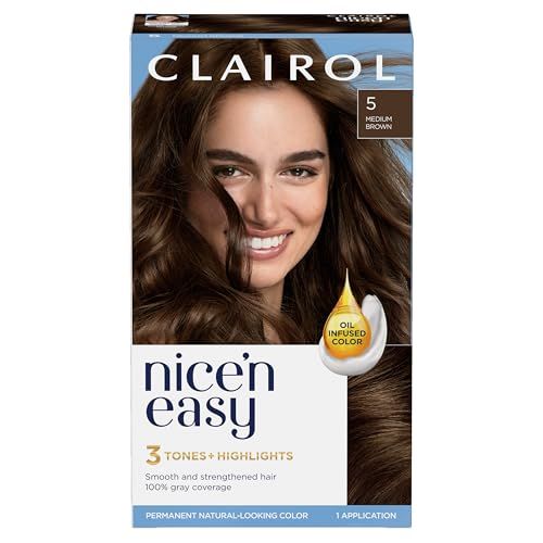 Clairol Nice&#39;n Easy Permanent Hair Color, 5 Medium Brown, Pack of 1