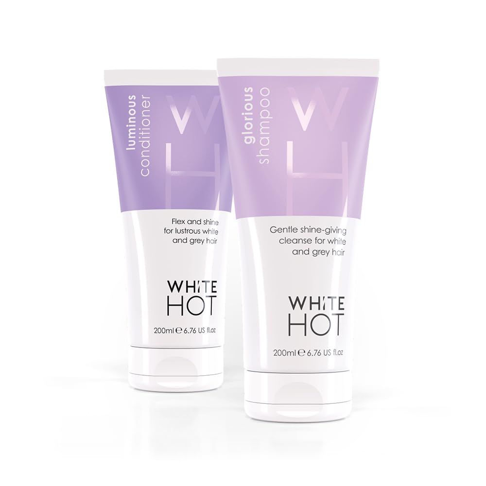 White Hot Shine Duo: Glorious Shampoo &amp; Luminous Conditioner 200ml, shine &amp; cleanse for glossy white &amp; grey hair