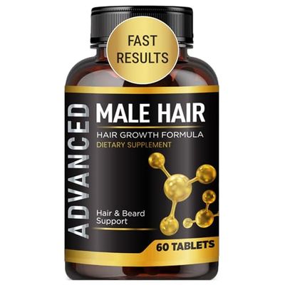 Hair Growth Vitamins For Men-Anti Hair Loss Support Vitamins Pills &amp; Dht Blocker For Men.Regrow Hair &amp; Beard Growth Supplement For Thicker Fuller &amp; Stronger Hair. Support Thinning Hair With Biotin.