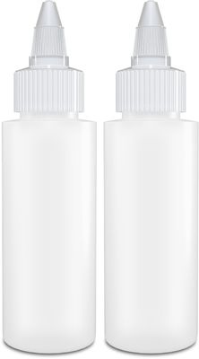 BRIGHTFROM Twist Top Applicator Bottles, Squeeze 2 OZ Empty Plastic Bottles, Refillable, Open/Close Nozzle - Multi Purpose (Pack of 2)