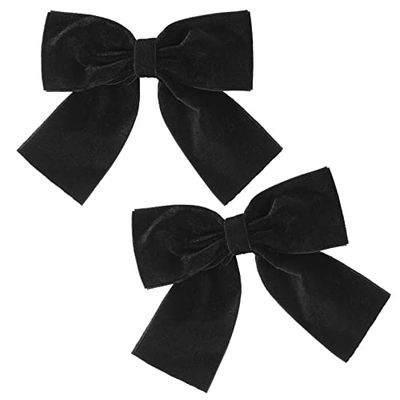2PCS Velvet Hair Bows Black Hair Ribbon Clips 4&quot; Big Fall Alligator Clips Hair Accessories for Women Girls Toddlers Kids Baby