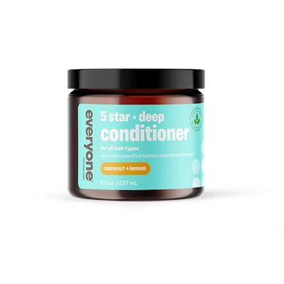 Everyone Hair Care 5 Star Deep Conditioner - Coconut &amp; Lemon, 8 fl oz Bottle, Hair Mask for Dry Damaged Hair, Leave in Conditioner for Moisturizing Treatment, Sulfate Free &amp; Paraben Free