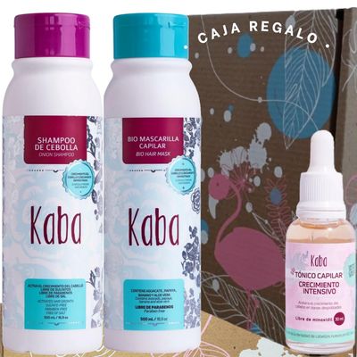 KABA Kit Intensivo: Shampoo de Cebolla, Bio Mascarilla y Tnico para Crecimiento Capilar
