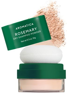 AROMATICA Rosemary Dry Shampoo Powder 10g/0.3oz - Travel Size Dry Shampoo with Panthenol and Biotin For Hair | Non aerosol &amp; Talc Free