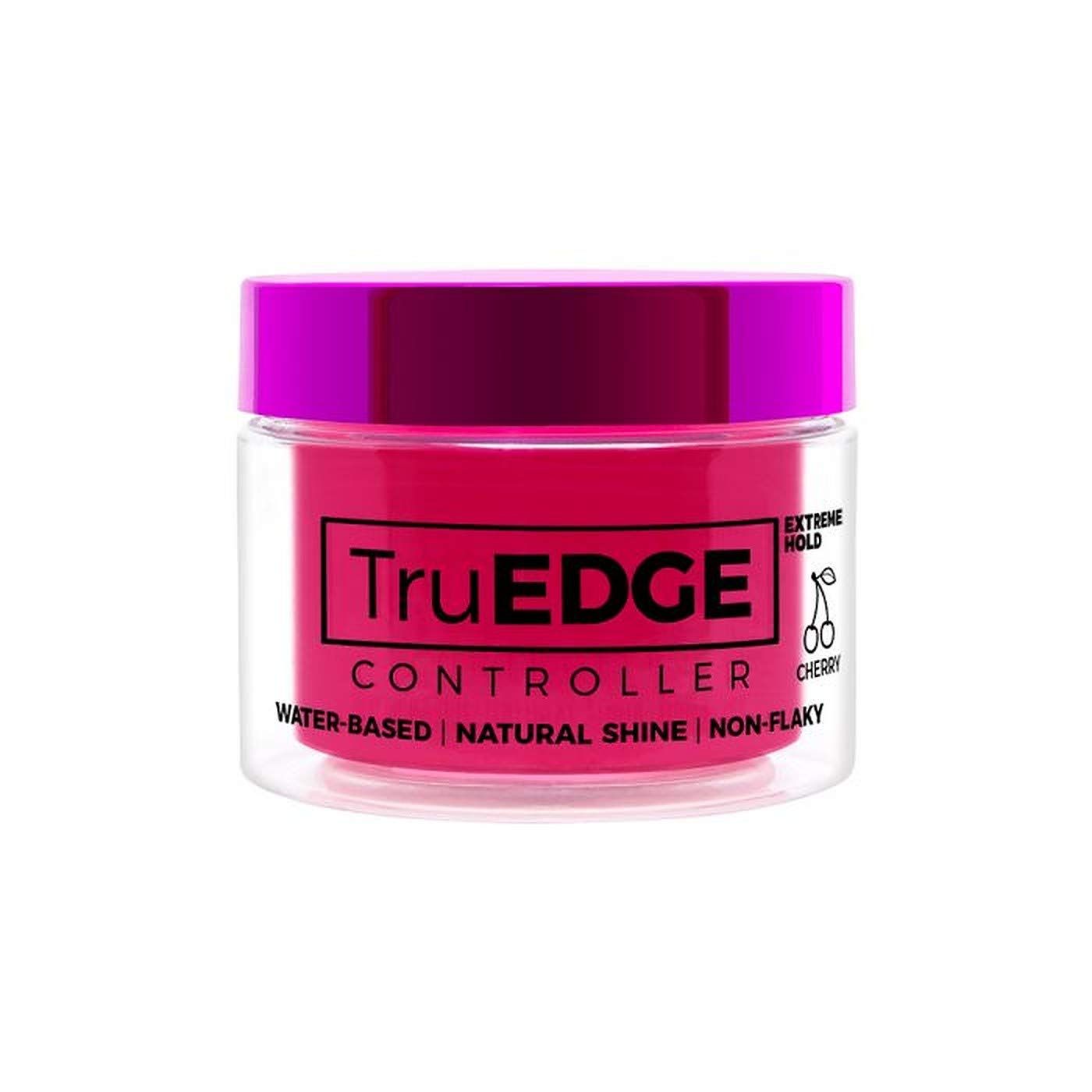 TruEDGE Controller Extreme Hold Water-Based Pomade - Ntaural Shine &amp; Non-Flaky Scented Edge Control - Perfect for Hair-Braiding (Cherry)