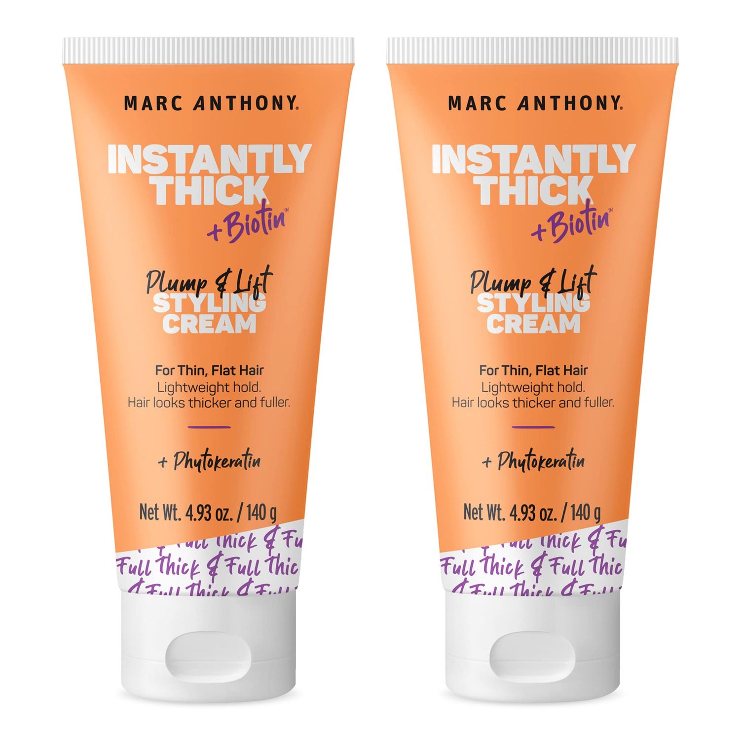 Marc Anthony Instantly Thick Styling Hair Cream (2-Pack) - Vitamin E &amp; Biotin for Thicker, Fuller Hair with Lightweight Hold - Volumizing Product for Thin, Flat Hair