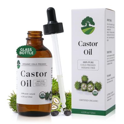 Fuuerds Organic Castor Oil Cold Pressed Unrefined - Hair Growth &amp; Care, Thicker Eyelashes &amp; Eyebrows (4.23FlOz) - Certified Organic, Hexane Free