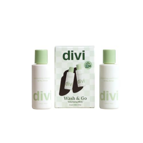 Divi Mini Volumizing Shampoo &amp; Conditioner - Lightweight Formula for Fine Hair - Designed to Strengthen and Protect the Hair from Damage - Travel Size, 2oz
