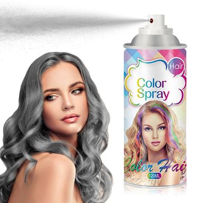 AIUEO Temporary Hair Color Spray Temporary Hair Dye, 1-Day Washable Temporary Hair Color Wax, Gray Hair Spray for Christmas Party Halloween Cosplay-Gray,120 ml