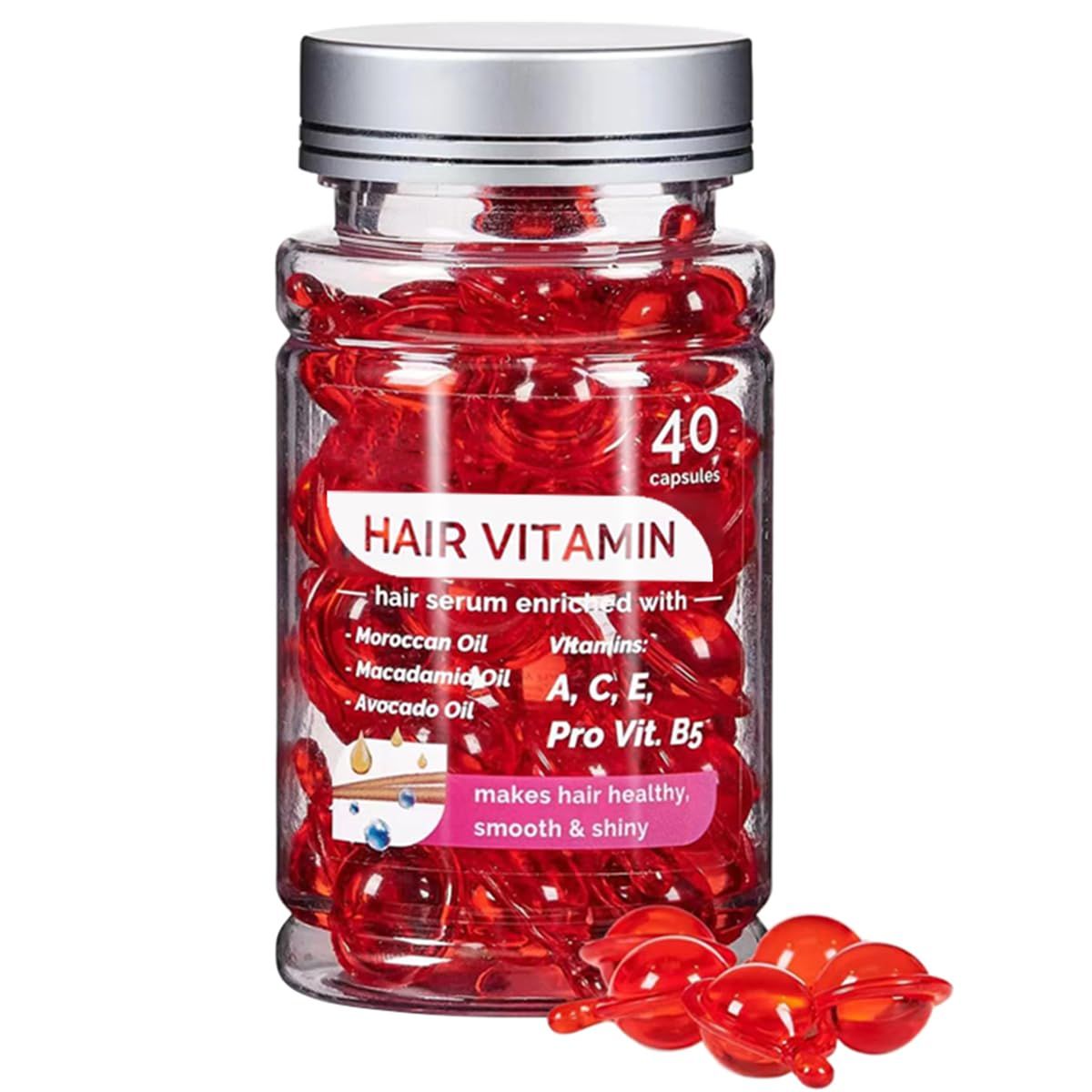 ENVISHA Hair Treatment Serum- No Rinse Moisturizing Capsules with Argan Jojoba Oils - Enriched with Vitamins A, C, E &amp; Pro-Vitamin B5 for Frizz Control and Shine- 40 Capsules