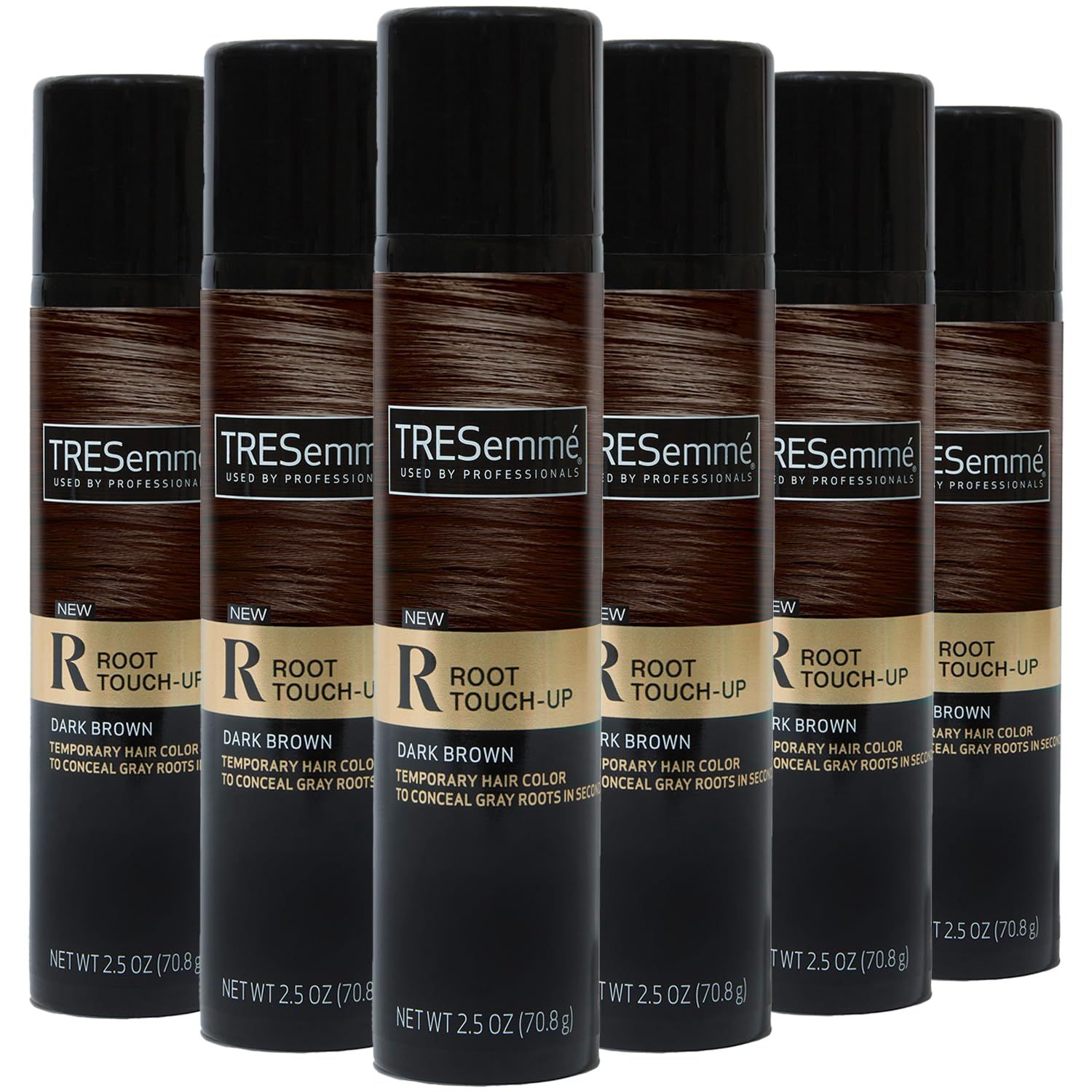 TRESemme Root Touch Up Spray, Dark Brown - Temporary Hair Color for Hair Root Touch Up - Dark Brown - Aerosol - Cruelty Free - 6 Pack of 15 Ounce