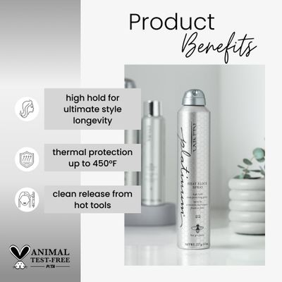 Kenra Platinum Heat Block Spray 22 | Heat Protecting Hairspray | High Hold For Ultimate Style Longevity | Clean Release From Hot Tools | All Hair Types | 8 oz