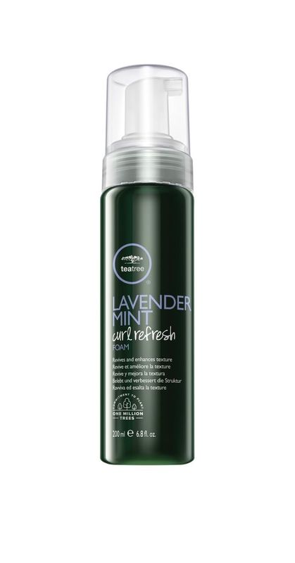 Tea Tree Lavender Mint Curl Refresh Foam, Hair Mousse, For Coarse, Curly + Dry Hair, 6.8 fl. oz.