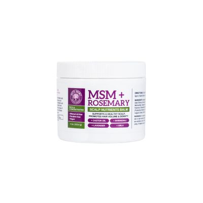 Qhemet Biologics MSM + Rosemary Scalp Nutrients Balm | Nourishing Hair Growth Formula with Bhringraj, Castor &amp; Coconut Oil | For Dry, Thinning Hair &amp; Slow Growth | Vegan (4 oz)
