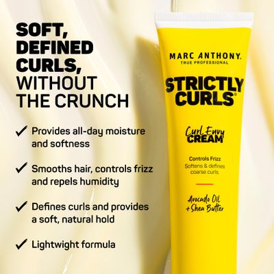 Marc Anthony Curl Envy Cream - Defining Cream for Coarse, Frizzy Curls with Avocado Oil &amp; Shea Butter - Sulfate-Free, Adds Bounce - 6 Oz