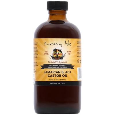 Sunny Isle Jamaican Black Castor Oil 8oz | 100% Natural Treatment for Hair, Scalp and Skin