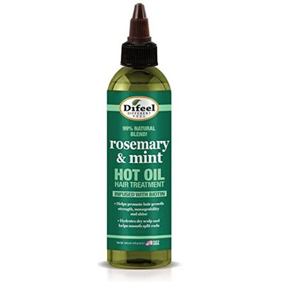 Difeel Hot Oil Hair Treatment with Natural Rosemary, Mint &amp; Biotin 8 oz - Nourishing Treatment and Growth for Dry and Damaged Hair