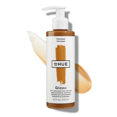 dpHUE Gloss+, Caramel - Conditioning Semi-Permanent Gloss - For Dark Blonde &amp; Light Brown Hair with Golden Tones - No Mix Deposit - Lasts Up to Eight Washes - Vegan, Leaping Bunny Certified - 6.5 oz