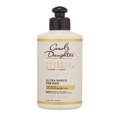 Carol&#39;s Daughter Goddess Strength Ultra Shield Pre Poo Hair Treatment for Waves, Coils and Curls, Protective Hair Detangler with Castor Oil, 10.2 Fl Oz