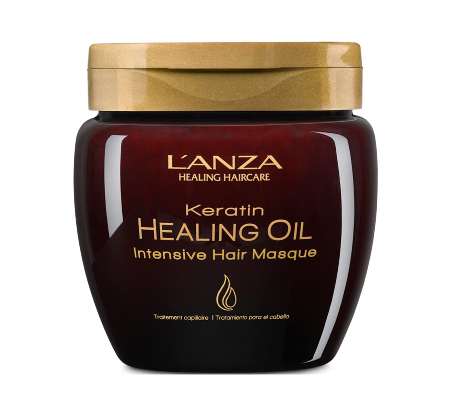 L&#39;ANZA Keratin Healing Oil Intensive Hair Masque, Leave-in Conditioner Treatment for Damaged Hair, Nourishing Mask, Repairs, Boosts Shine, Strength, and Prevents Frizz, Cruelty Free (7.1 Fl Oz)
