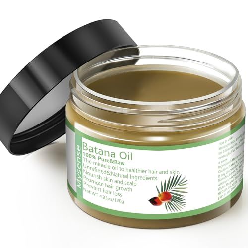Mysense Raw Batana Oil, 100% Pure Unrefined and Organic Growth Oil from Honduras, Scalp Care for Women &amp; Men, Prevent Hair Loss, Promote Hair Thickness