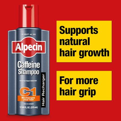 Alpecin C1 Caffeine Shampoo, 8.45 fl oz (Pack of 3), Caffeine Shampoo Cleanses the Scalp to Promote Natural Hair Growth, Leaves Hair Feeling Thicker and Stronger