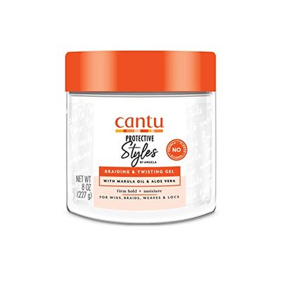 Cantu Protective Styles by Angela Braiding &amp; Twisting Gel with Marula Oil &amp; Aloe Vera, 8 Ounce
