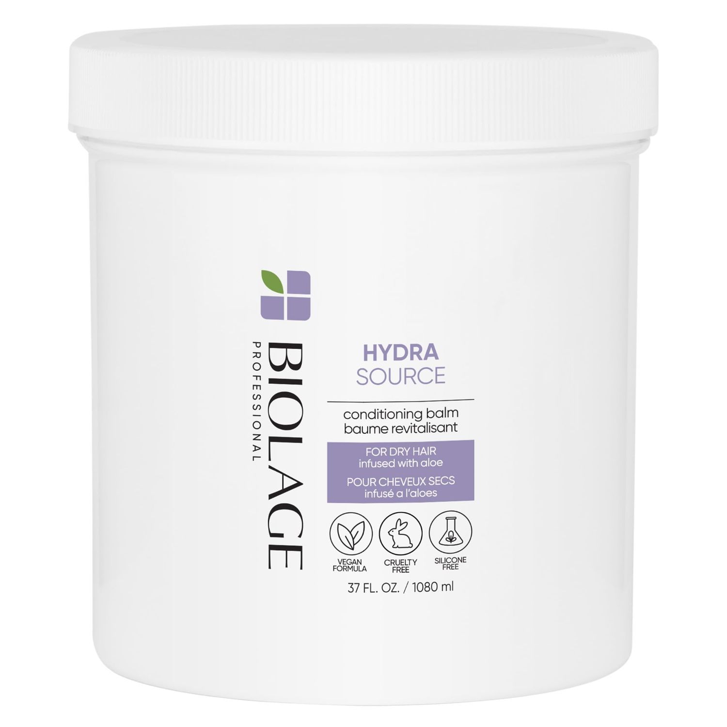 BIOLAGE Hydra Source Conditioning Balm - Hydrates &amp; Repairs Damaged Hair, For Medium To Coarse Hair, Vegan &amp; Sulfate-Free, 37 Fl Oz