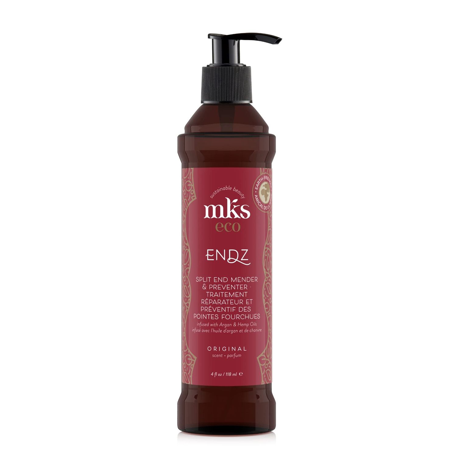 MKS eco Endz, Original Scent - 4 fl oz - Split End Mender &amp; Preventer - Moroccan Argan Oil, Hemp Seed Oil - Vegan &amp; Cruelty Free