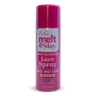 Esha Melt N Slay Glueless Lace Spray, Melting and Holding for Wigs, Lace Bond Adhesive Spray for Closure Wigs, Extensions, Strong, Natural Forming Hold, Protect Edges (80ML)