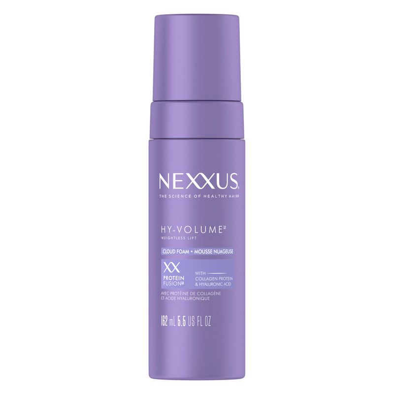 Nexxus Hy-Volume Weightless Lift Cloud Foam Treatment for Flat &amp; Limp Hair, 48 Hours Volume, ProteinFusion with Collagen &amp; Hyaluronic Acid, 5.5 fl oz