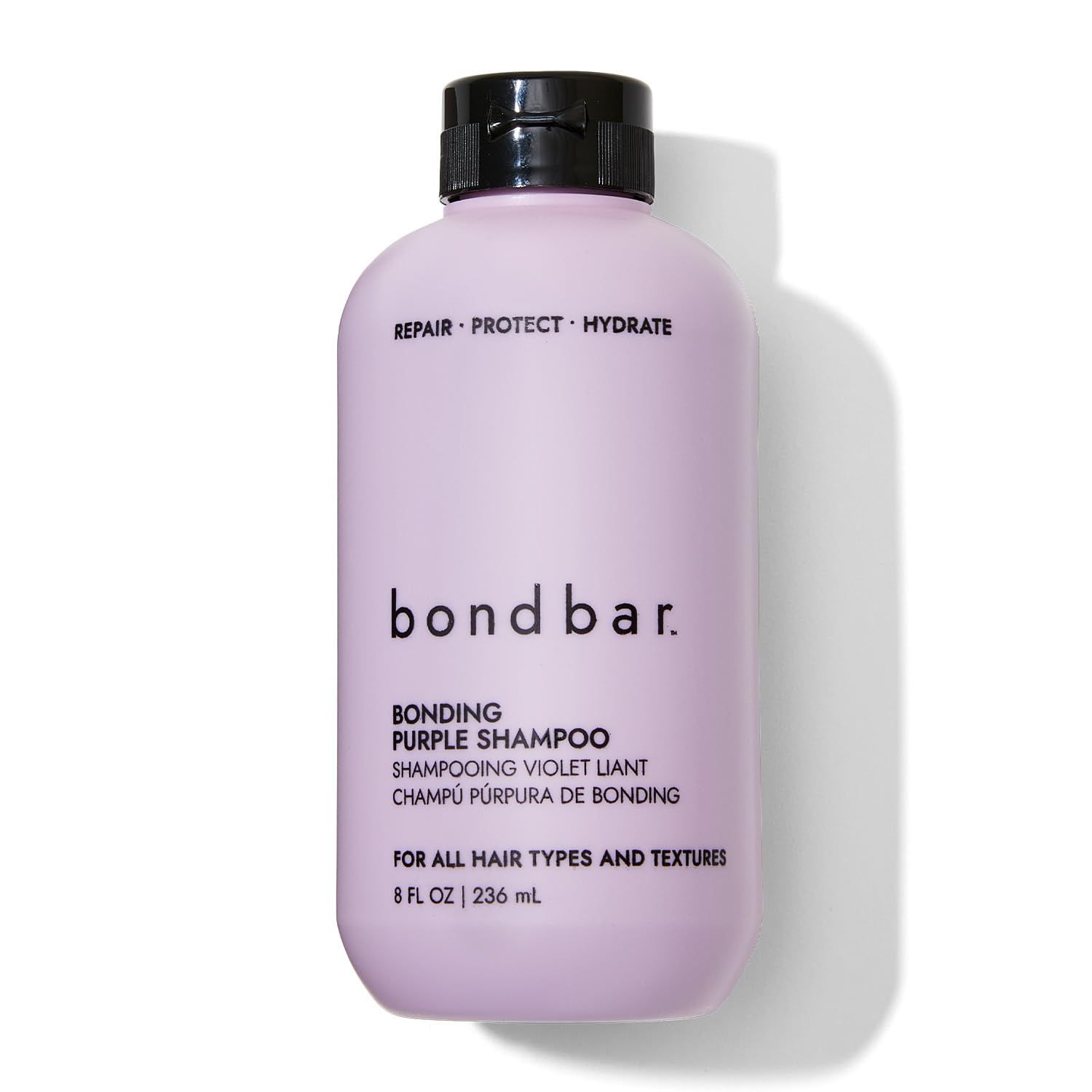 Bondbar Purple Brightening Shampoo for Blonde, Lightened &amp; Gray Hair, Neutralizes Brassiness, Repairs, Protects, Hydrates, Vegan, CrueltyFree, 8 Fl. Oz